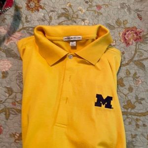 Michigan Block M Yellow Polo